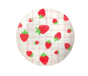 Delray Beach Strawberry Plaid Plate